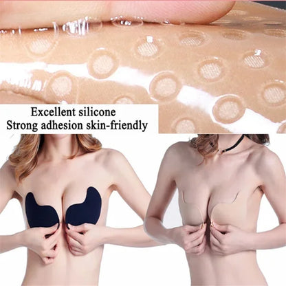 Soutien-gorge push-up invisible pour femme, sans bretelles, dos nus, sans coutures, fermeture à l'avant, soutien-gorge auto-adhésif en silicone